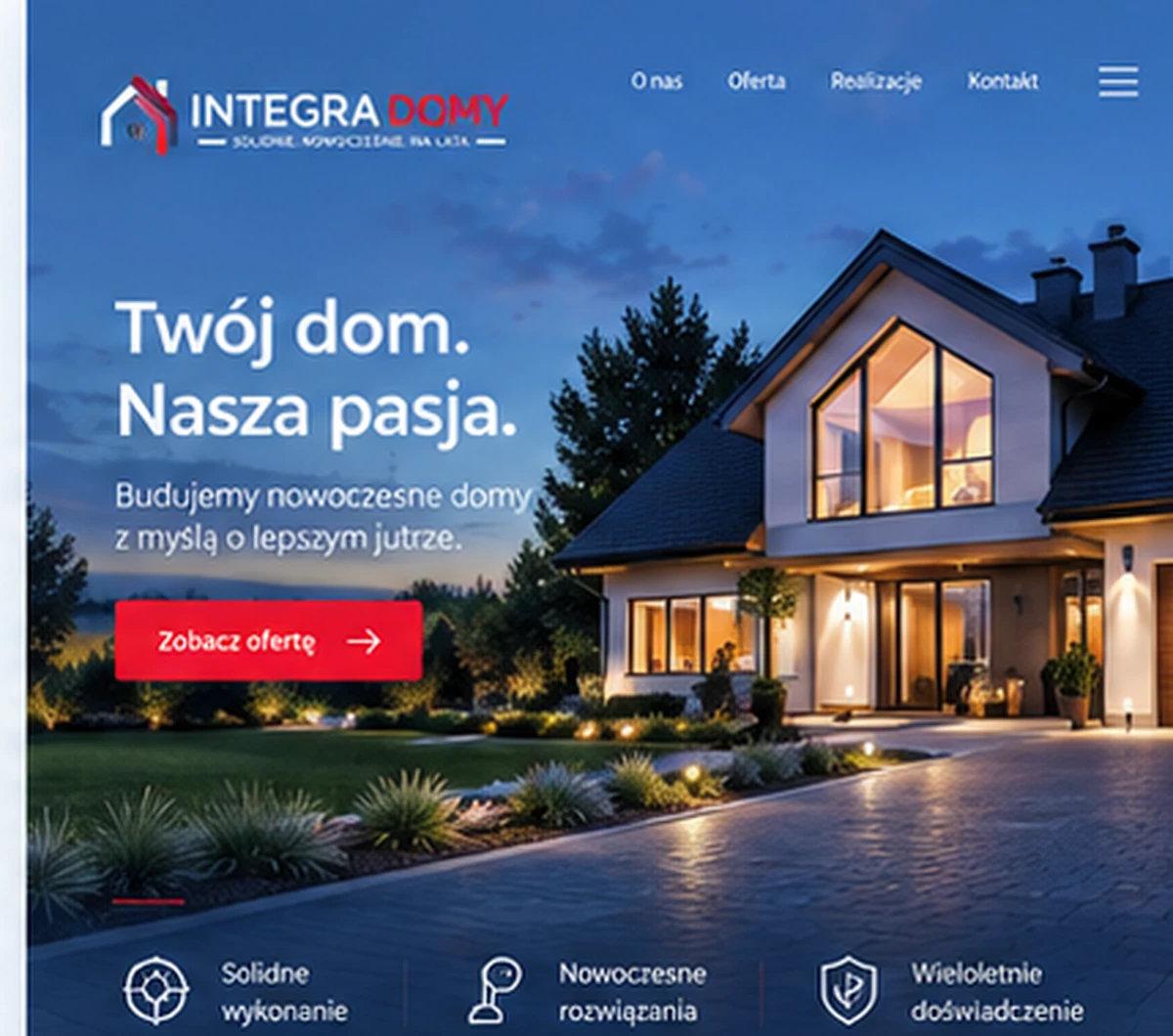 Integra Domy — realizacja strony internetowej